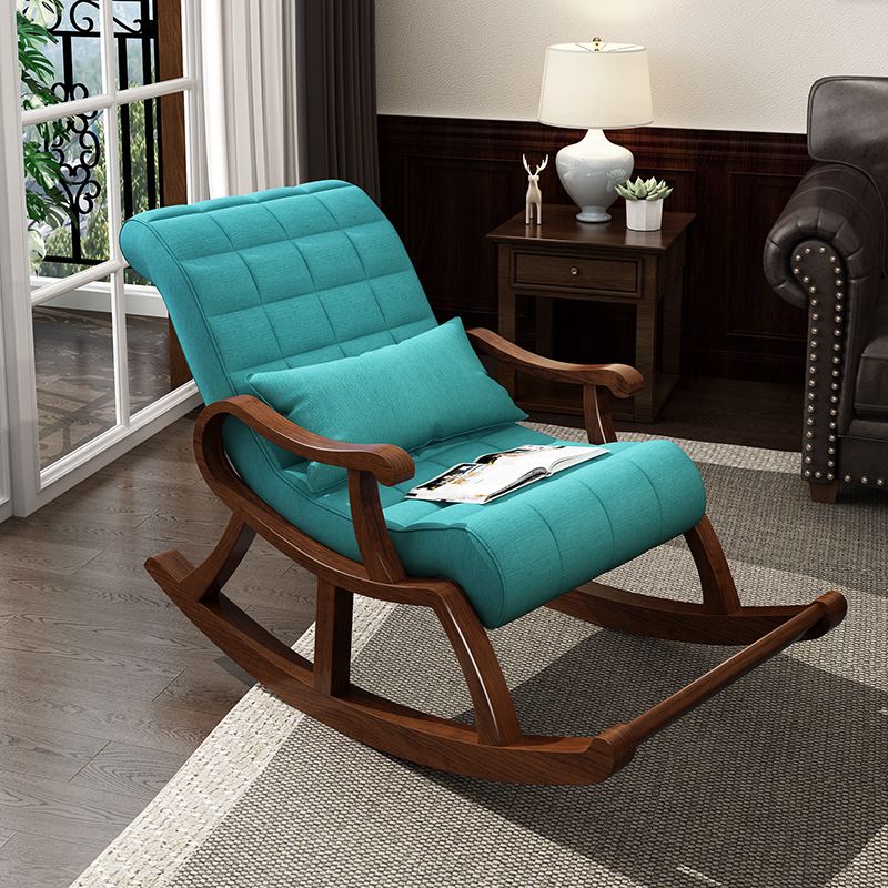 Single Lounge Lazy Sofa Chair Wood Base Rocking Chair for Living Room