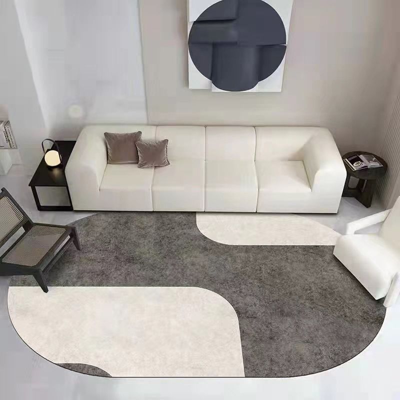 Beige Contemporary Rug Polyester Color Piece Rug Stain Resistant Rug for Living Room