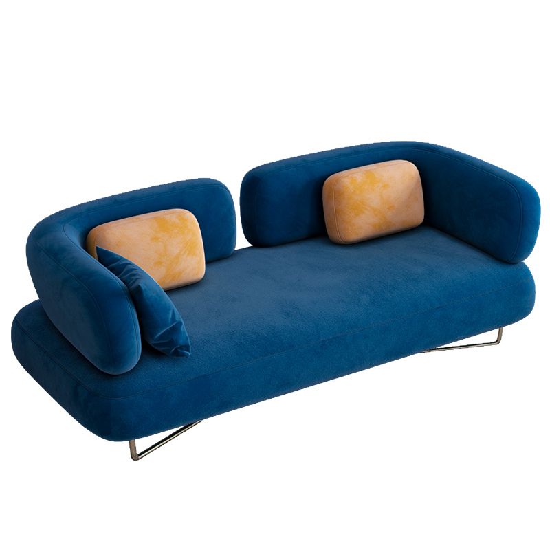 Scandinavian Solid Color Velvet Sofa 31.49" Wide Tuxedo Arm Sofa