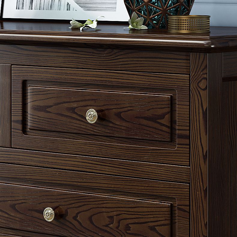 Modern Accent Chest with 7 Drawers and Solid Wood Bun Feet Chest