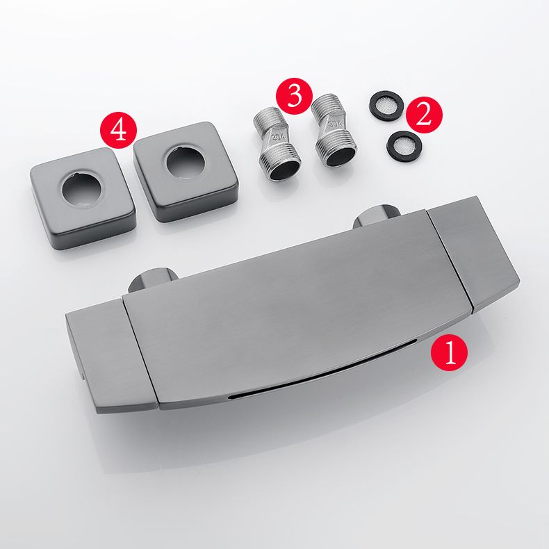 Waterfall Bathtub Faucet Wall Mounted Bathroom Faucet with Two Handle