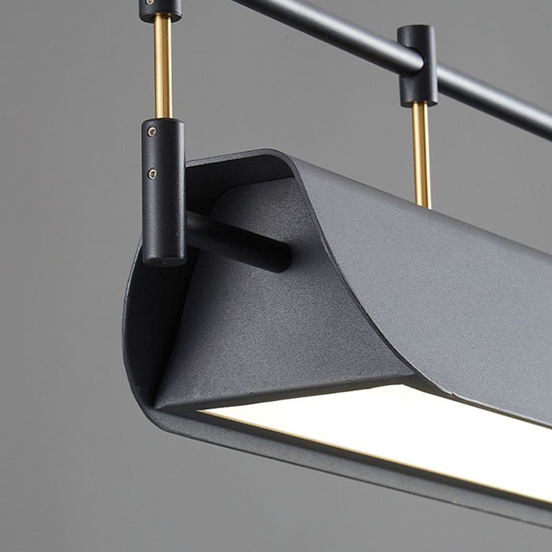 Industrial Style Iron Hanging Lamp Rectangle Shape Island Light Fixture for Dining Table