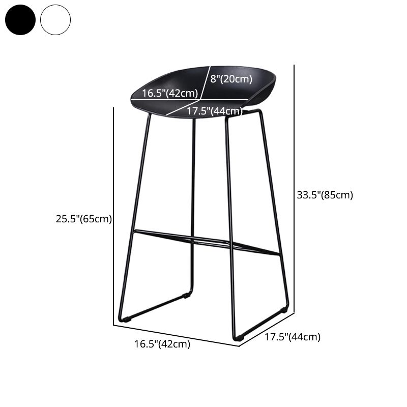 Modern Plastic Coffee Shop Stool Matte Finish Low Back Footrest Barstool