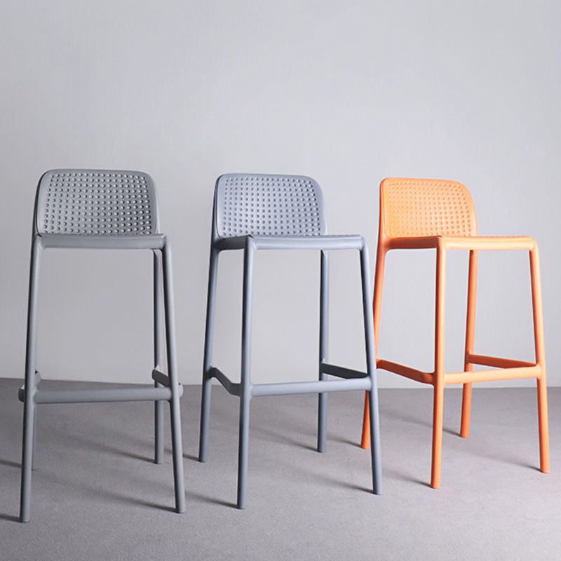 Scandinavia Style Bar-stool Square Seat PP Legs for Kitchen Bar