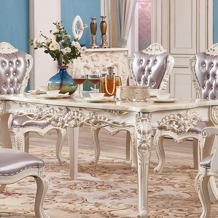 Victoria Style Rectangle Table Set 1/2/7 Pieces Dining Set for Home
