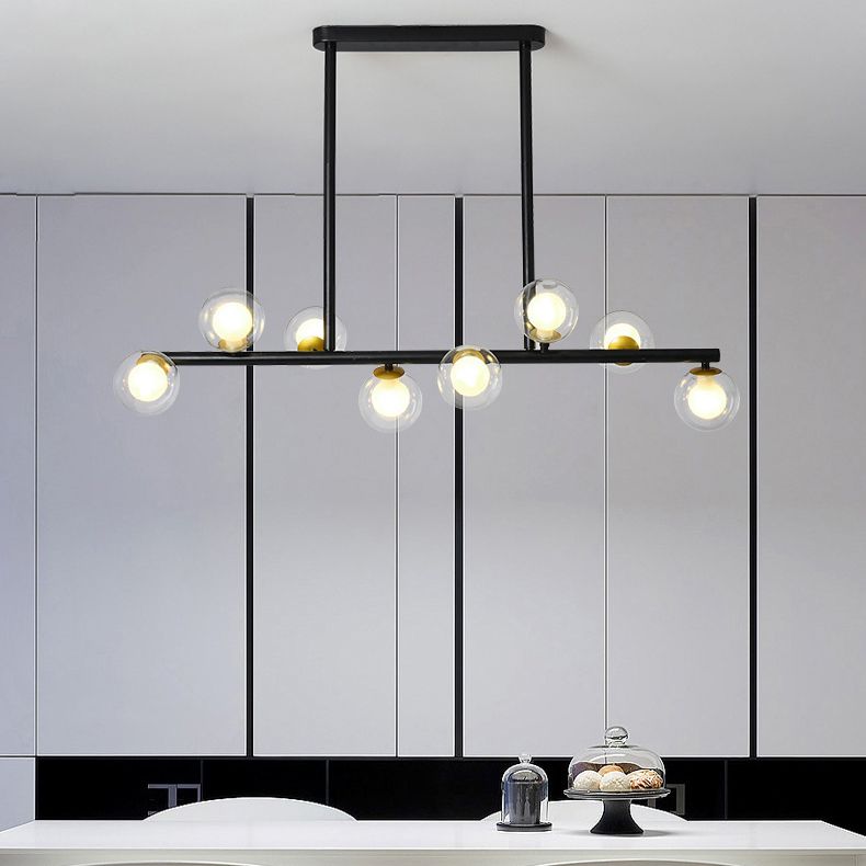 Multiple-Light Globe Island Pendant Modern Glass Island Lighting