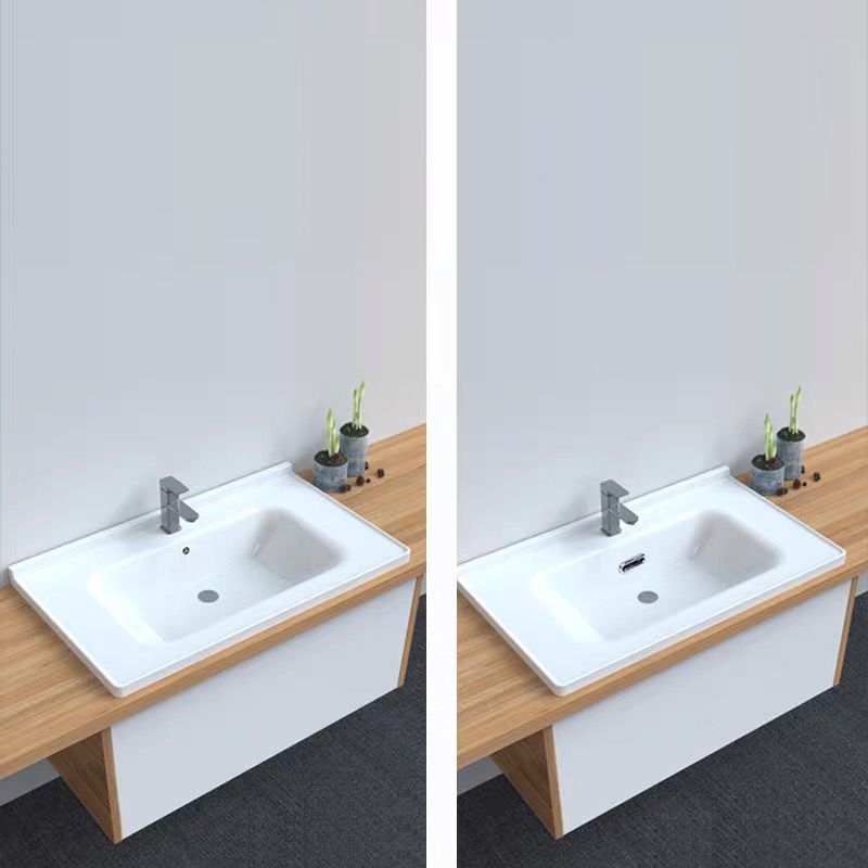 Contemporary Bathroom Sink Pop-Up Drain Rectangular Vessel Sink(Not Including Faucet)