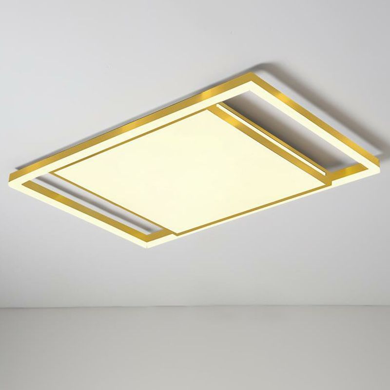 Éclairage encastré géométrique pour salon, luminaire encastré LED minimaliste en acrylique en or