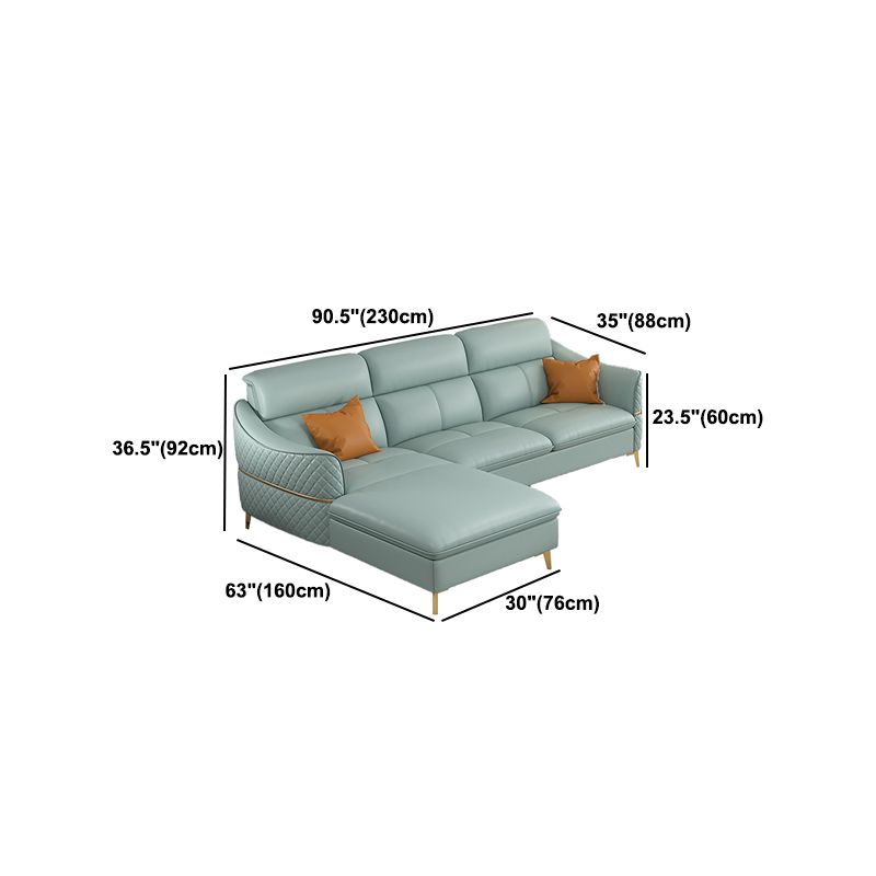 36.22" Tall Modern Genuine Leather Sectional/Sofa with Cushion Back