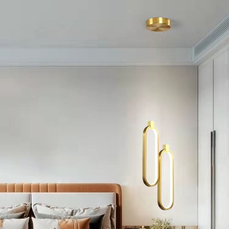 Modern Style Hanging Light Fixture Strip Shape Pendant Light with Silica Gel Shade