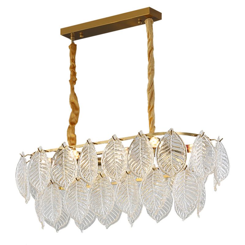 Contemporary Glass Island Lighting Fixture Creative Pendant Light for Dining Room