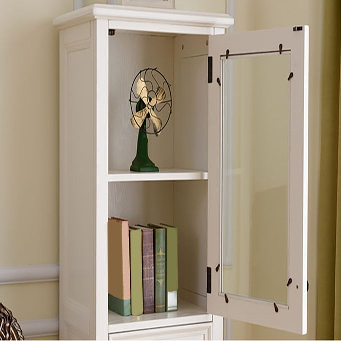 Contemporary Solid Wood Side Cabinet 2-Door and 2-Drawer Water Resistant Chest in White