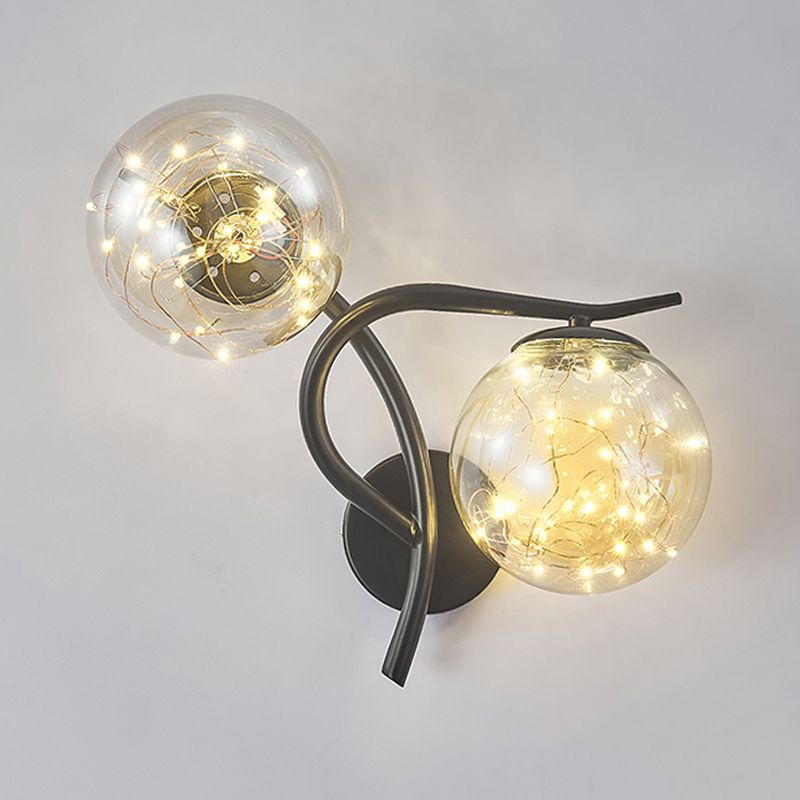 Kugelform Glaswand Licht moderner Stil 2 Leichter Wandhalterung Licht