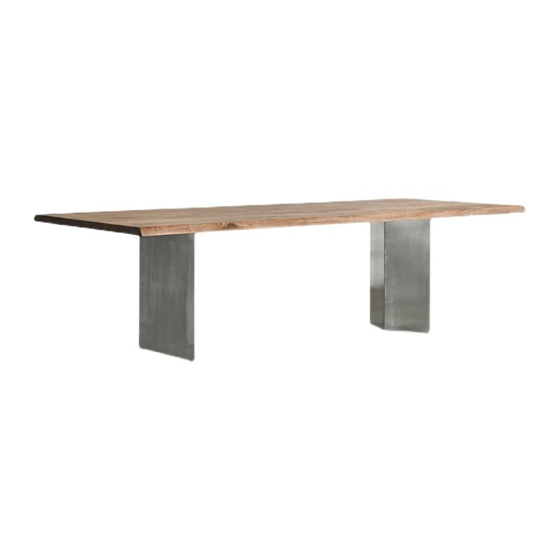 Mesa de comedor glamorosa de forma rectangular Mesa sólida para cocina
