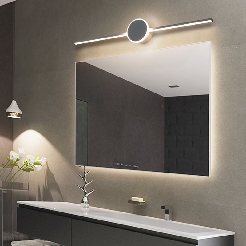 Luci di applique a parete lineare Modern Metal 1 Light Stipce Swree con tonalità acrilica