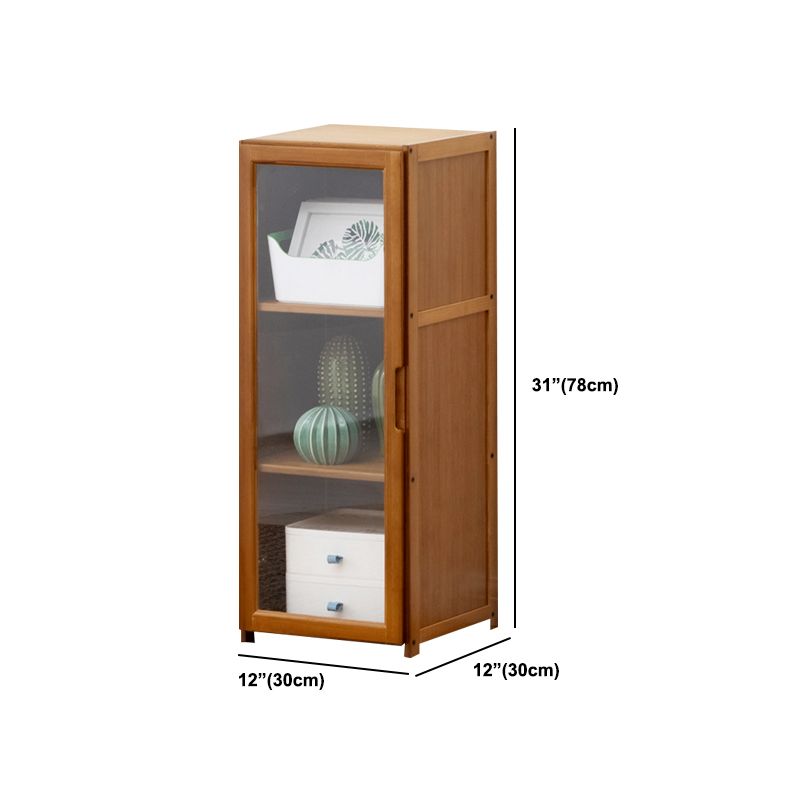 Contemporary Standard Shelf Bookcase Bamboo Book Shelf with Doors