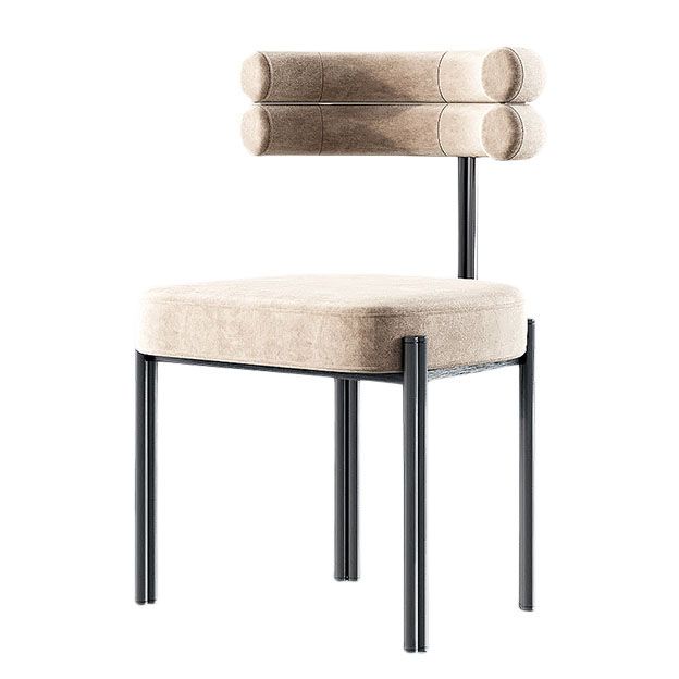 Contemporary Open Back Dining Chairs Velvet Arm Dining Chair