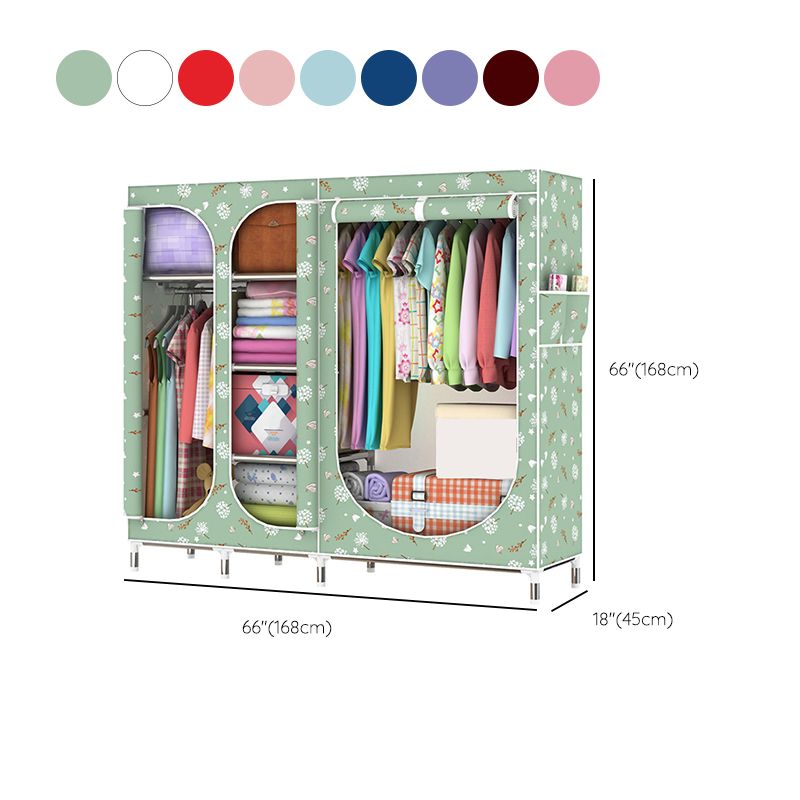 Contemporary Style Metal Wardrobe 3-door Wardrobe Closet for Home