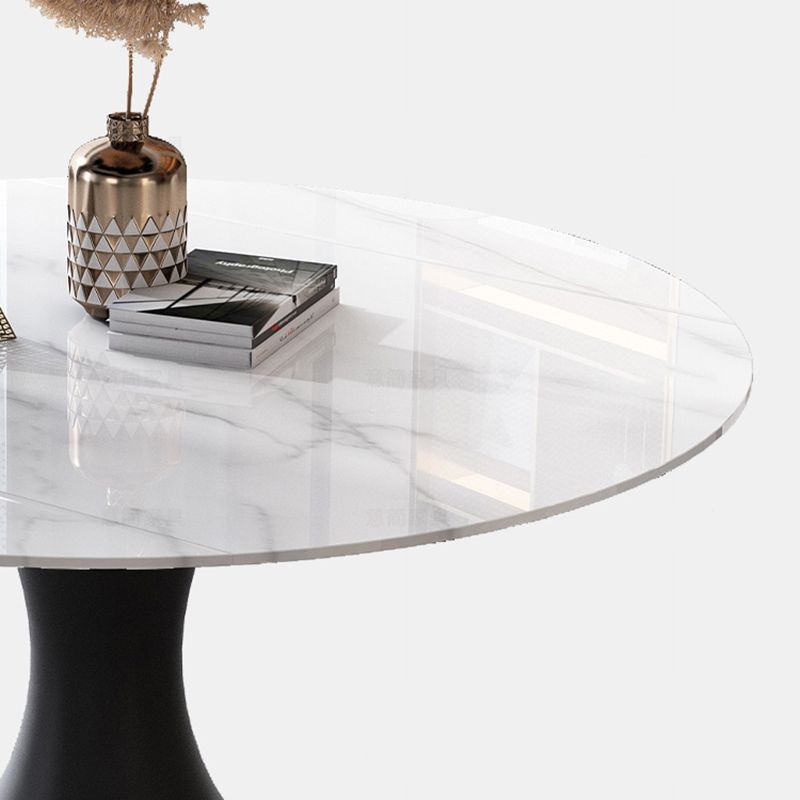 Contemporary Sintered Stone Round Table Set 1/2/5/7 Pieces Dining Set