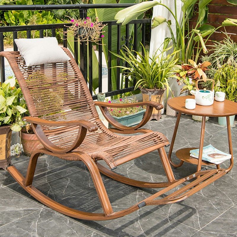 Contemporary Recliner Chair Rattan/Wicker Recliner Chair with Pillow