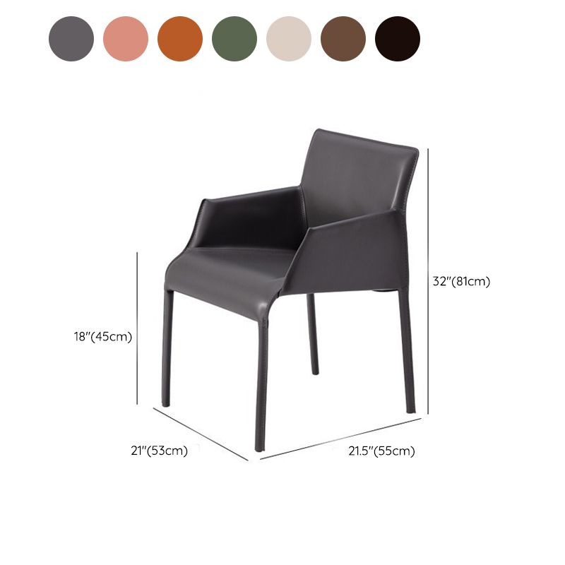 Contemporary Arm Chair Solid Back Dining Room Chair for Kitchen