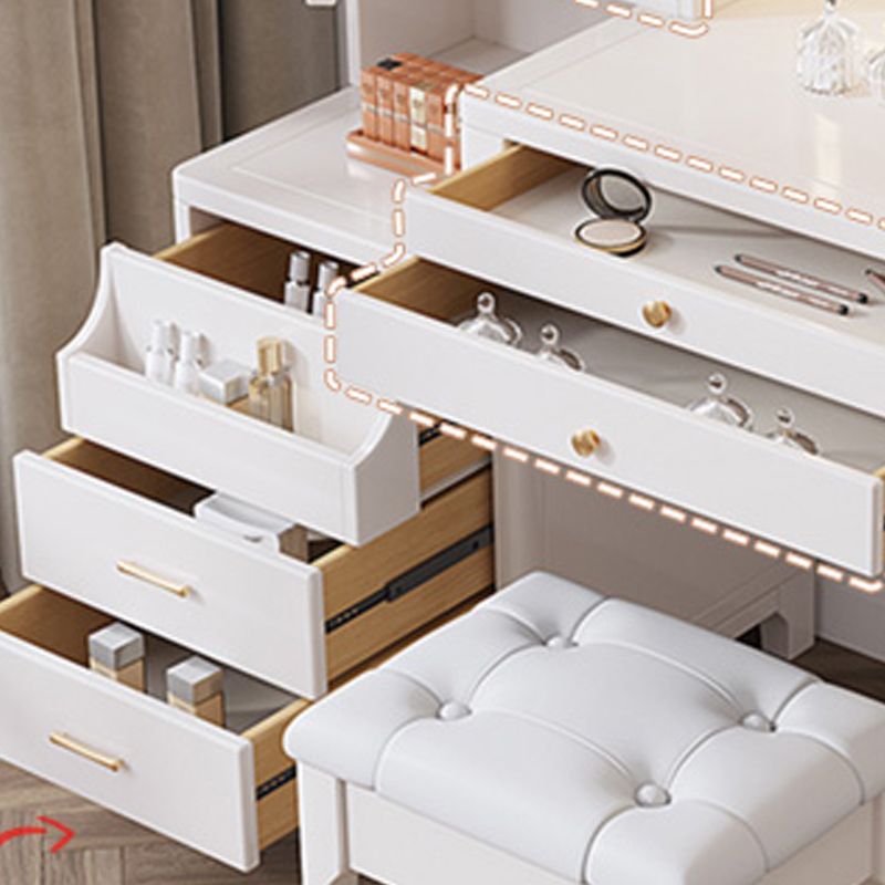 Glam Vanity Dressing Table Set Wooden Makeup Vanity Set for Bedroom