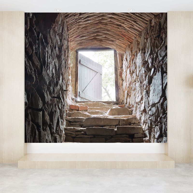 Pewter Cellar Stairway Wall Mural Water-Proof Modernist Dining Room Wall Decoration
