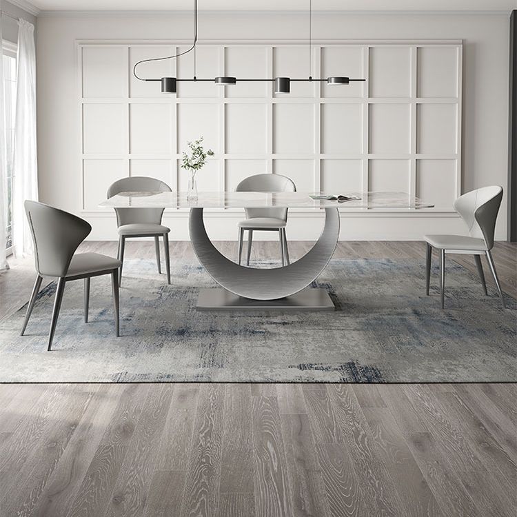 Modern Style Sintered Stone Rectangle Table Set 1/4/5/7 Pieces Dining Set