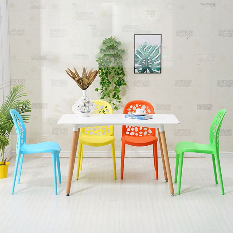 Contemporary Kitchen Dining Side Chair Plastic Armless Chair