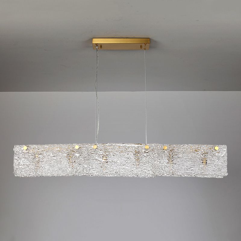 Luces colgantes rectangulares de estilo moderno luces colgantes de vidrio transparente