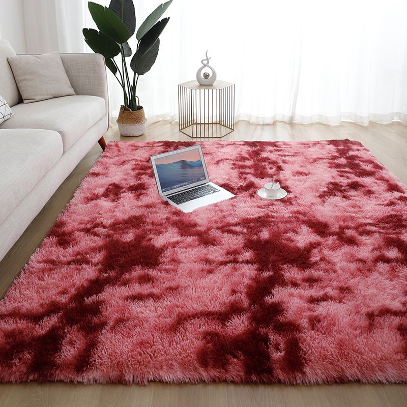 Creative Tie Dye Shag Area Rug Polyester Indoor Carpet Non-Slip Backing Rug for Home Decoration