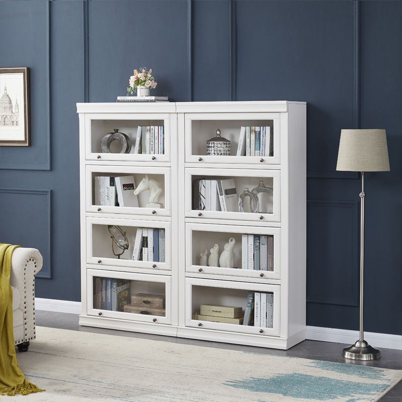 Contemporary Wooden Standard Bookcase Closed Back Bookshelf for Home Office