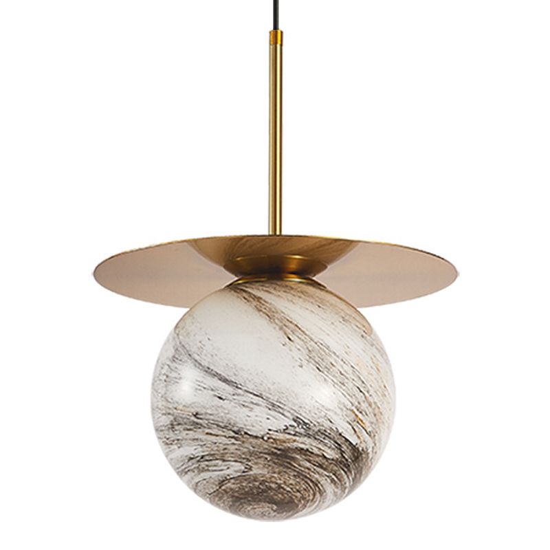 Moderne kreative Einkerlampen -Elektroplate Eisen Globe Anhänger Licht mit Glasschatten