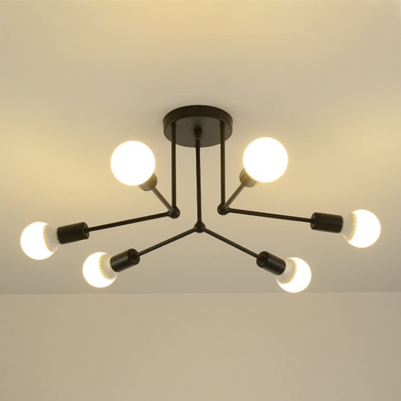 Metal Sputnik Shade Flush Ceiling Light Modern Multi-Lights Flush Mount Fixture
