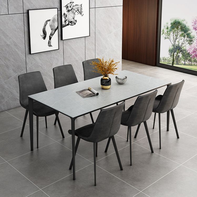 Gesinterde stenen krasbestendige tafel eenvoud stijl 4 poten basis rechthoektafel