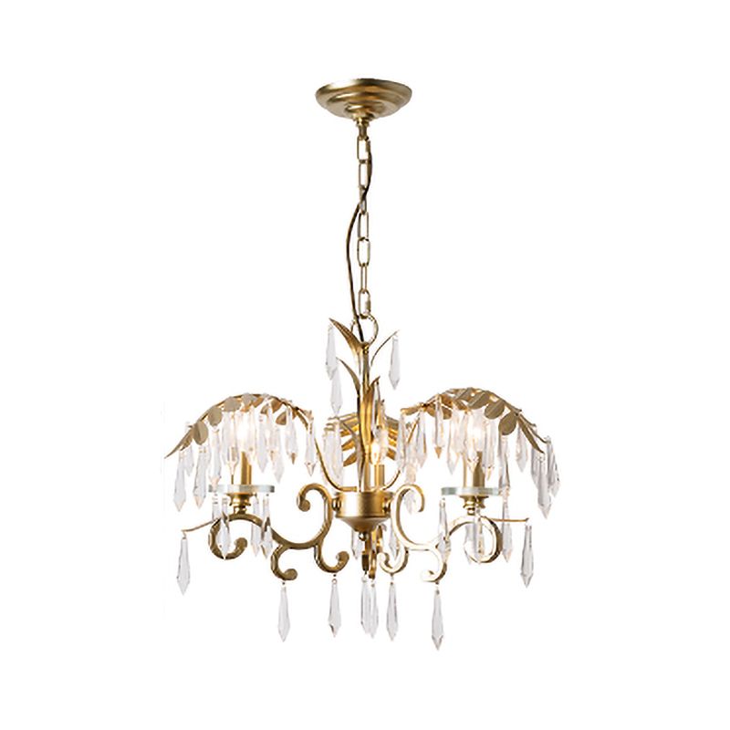 Crystal en laiton suspendu du lustre en forme de feuilles 3/6/8 Light Lodge Pendant Light Kit pour le salon