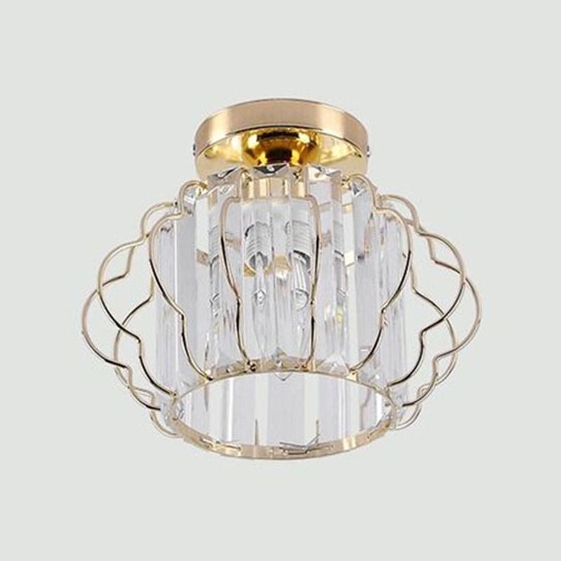 1-Light Ceiling Lamp Modern Crystal Ceiling Mount Light with for Dining Room