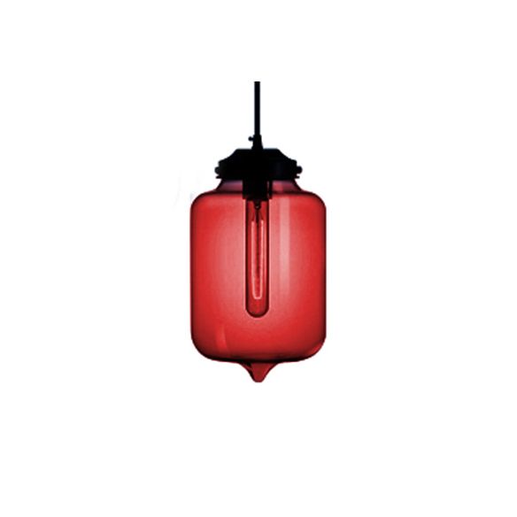Teardrop Pendant Lighting in Modern Style Glass 1 Light Red/Brown/Blue Hanging Light