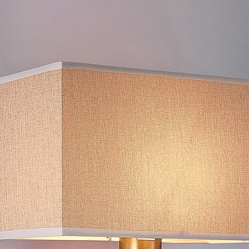 Metal Modern Wall Sconce Rectangle Shape Wall Light with Fabric Shade for Study