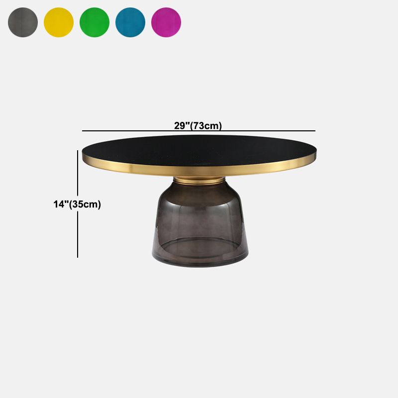 13.7"/20.8" Tall Modern Glass Pedestal Round Table Top Coffee Table