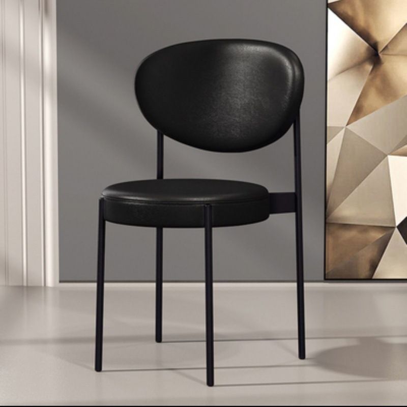 Metal Industrial Style Side Chair 16" Wide Open Back Dining Side Chair