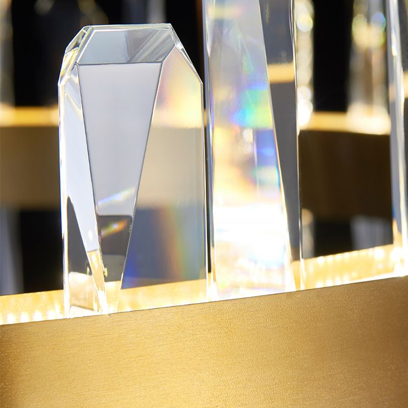 Moderner Anhänger Lichtkreis Kristall Ein leicht helles Inselbeleuchtung Idee für Esszimmer