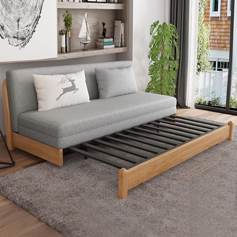 31" Wide Contemporary Sleeper Sofa Futon Gray Wood Sleeper Sofa
