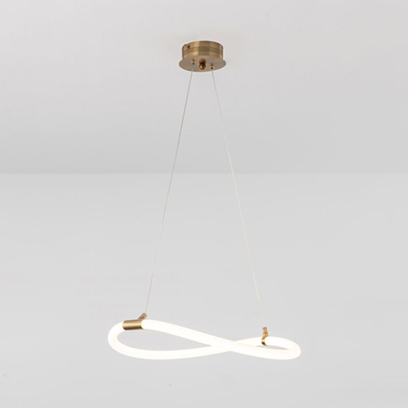 Luz colgante de Led Gold Gold de lámpara de estilo simple para el comedor de dormitorio