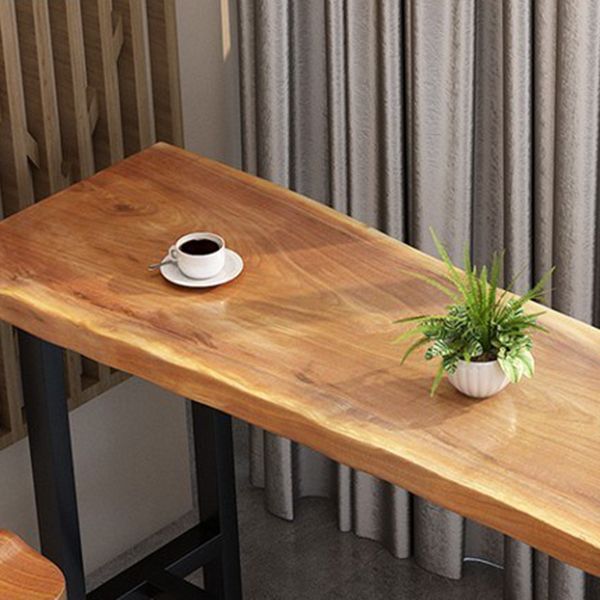 Modern 1/4/9 Pieces Bar Table Set Rectangle Pine Wood Counter Table with Backless Stools