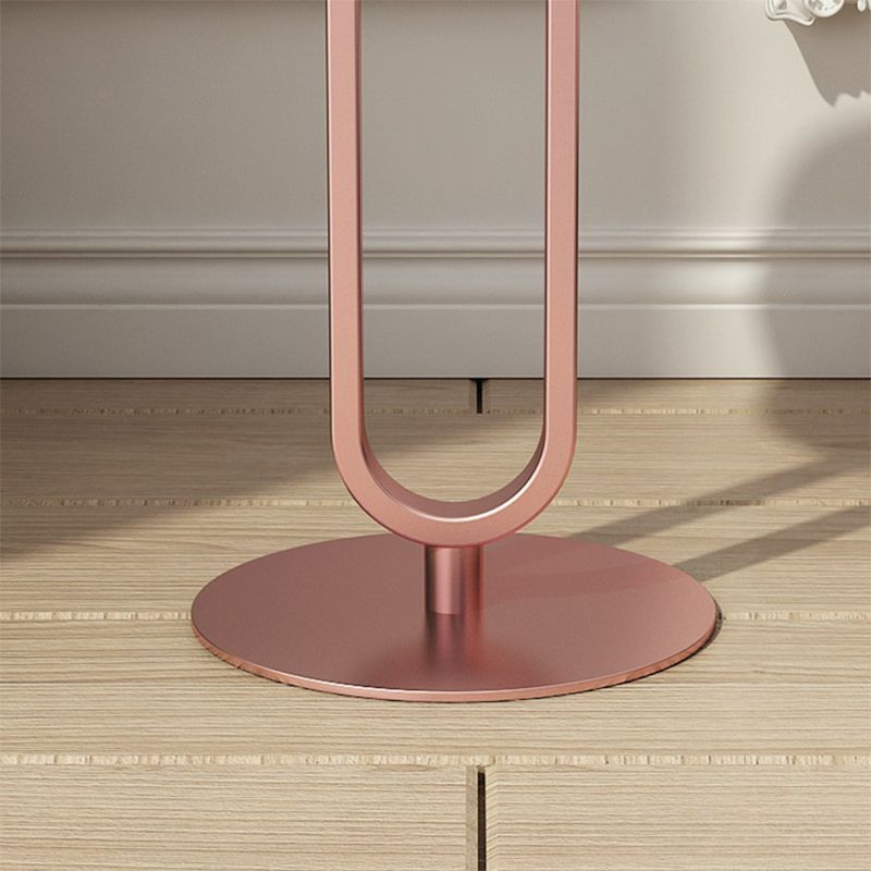21.65" Tall Pedestal Side Table Modern Style Round Stone Top End Table