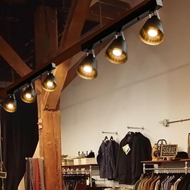 2/3/4 Lights Bucket Ceiling Light Fixture Loft Stylish Black/White Finish Metal Rotatable Semi Flush Mount Lighting