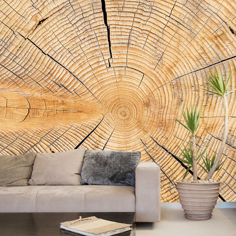 Wood Texture Wall Mural Industrial Style Mildew Resistant Wall Covering
