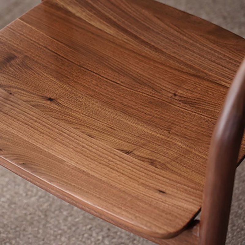 Chaise de salle à manger contemporaine en bois massif, chaise latérale de salle à manger simple à dossier ouvert