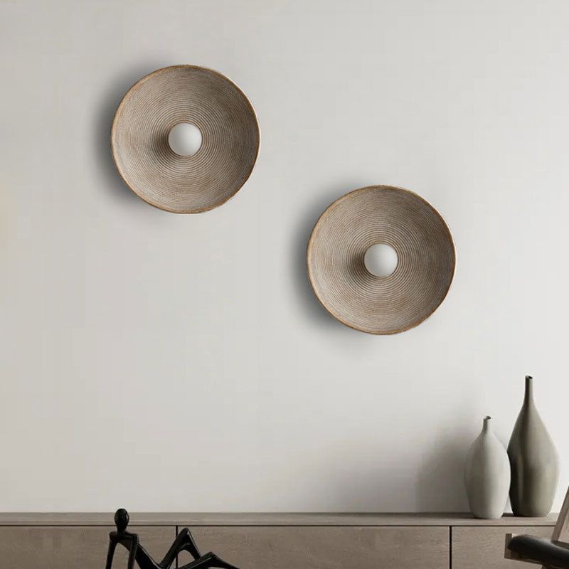 Nordic Style Wall Light Dome Shape Wall Lamp with Glass Shade for Bedroom